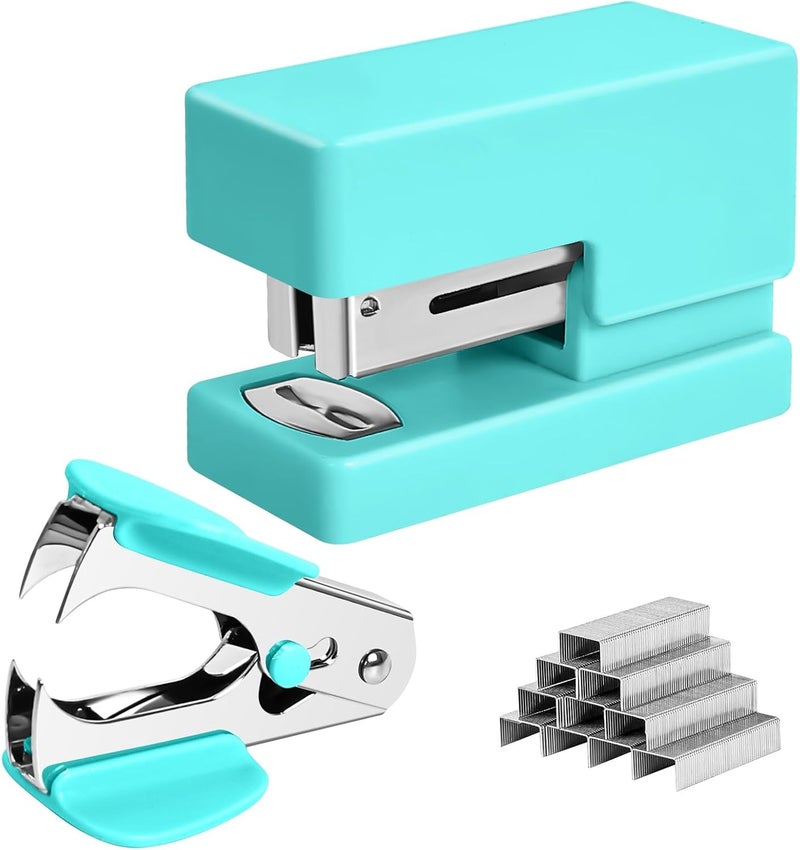 Yzkula Mini Stapler - Small Cute Desk Staplers - 25 Sheet Capacity with 830 Staples and Staple Remover, Desktop Stapler for Office, School, Home, Green - Image 1
